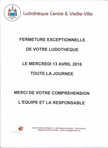 20160413_Fermeture exceptionnelle 13 avril CVV